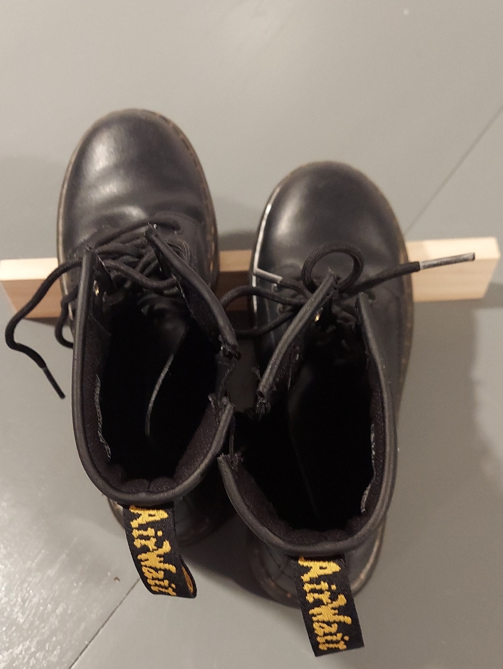 Kids Black Lace-Up Ankle Boots with Branded Heel Loop